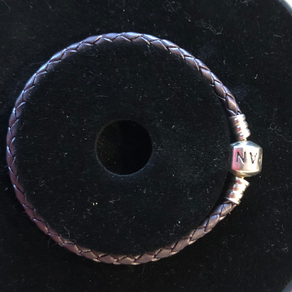 Pandora Purple Single Braided Leather Bracelet